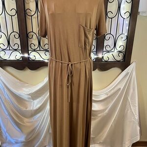 Stevie Hender Tan Maxi Dress with Tie